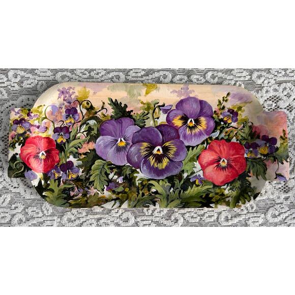 Gorgeous Vintage Hand Painted Decor Tray - Picture 2 of 7